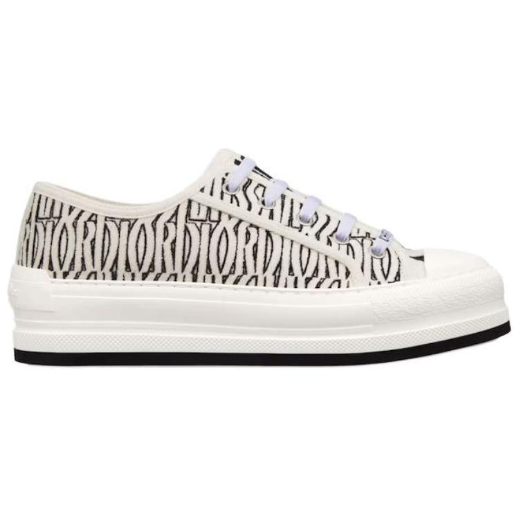 DIOR Walk'n'Dior Platform Shoes Low Top Skateboard Shoes 3.5cm Women's Black White