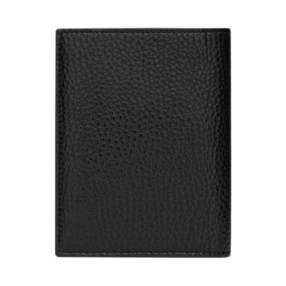 SAINT LAURENT CASSANDRE Cow Leather Passport Holder Women's Black