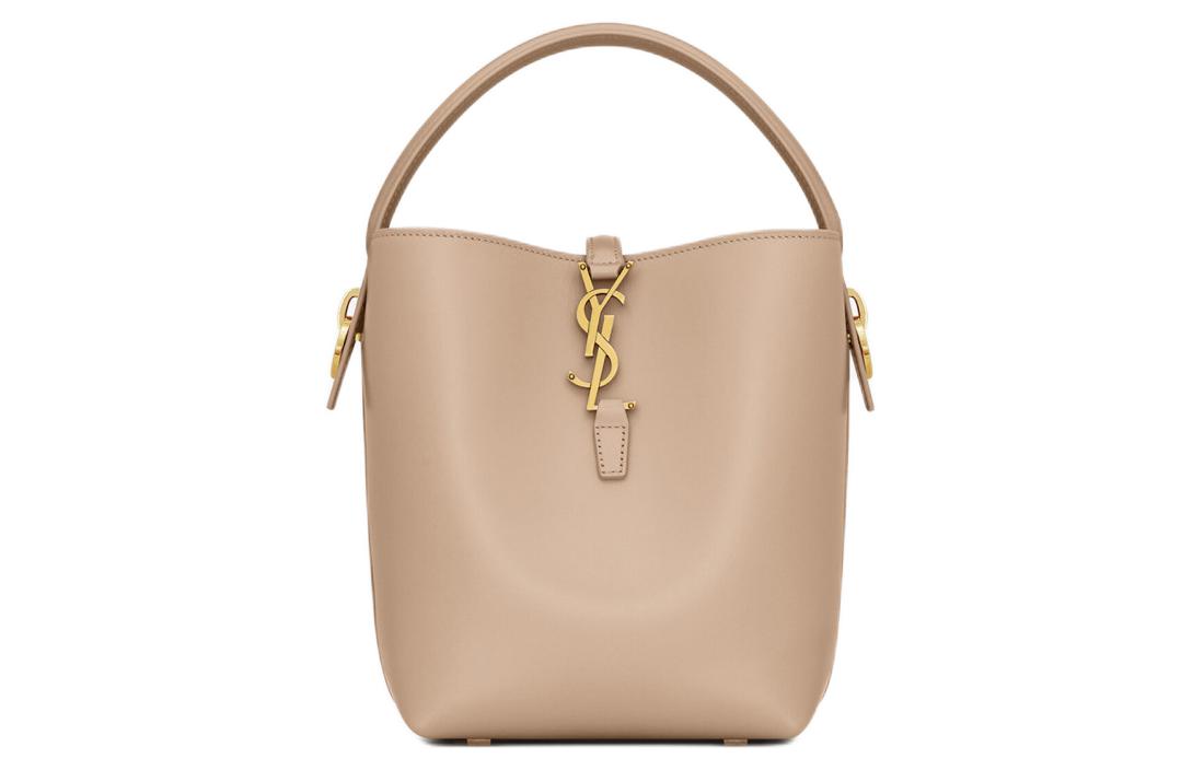 SAINT LAURENT Leather One Shoulder Handbags Small Size Women's Dark Beige