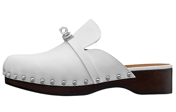 HERMES Wrap-toe Slippers Women's White