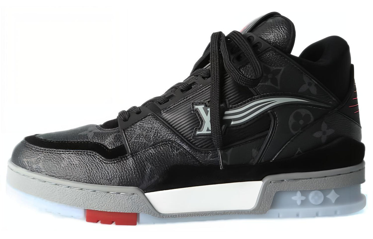 LOUIS VUITTON Trainer Sneakers 'Black Monogram Red'