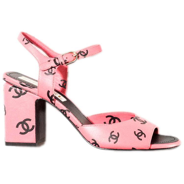 CHANEL Stylish Sandal 7.5cm Women's Black Pink