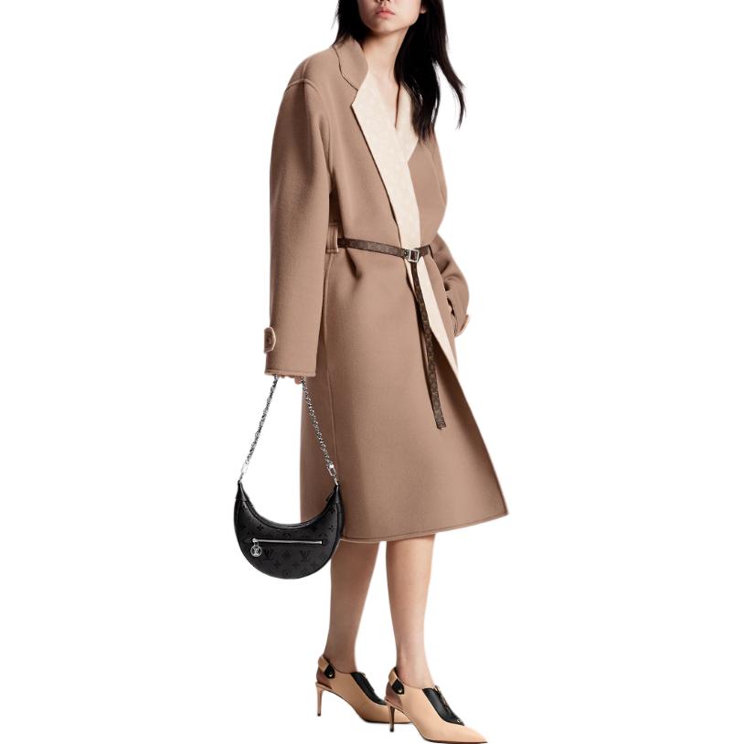 LOUIS VUITTON Lapel Collar Wrap Coat Coats Women's Pink