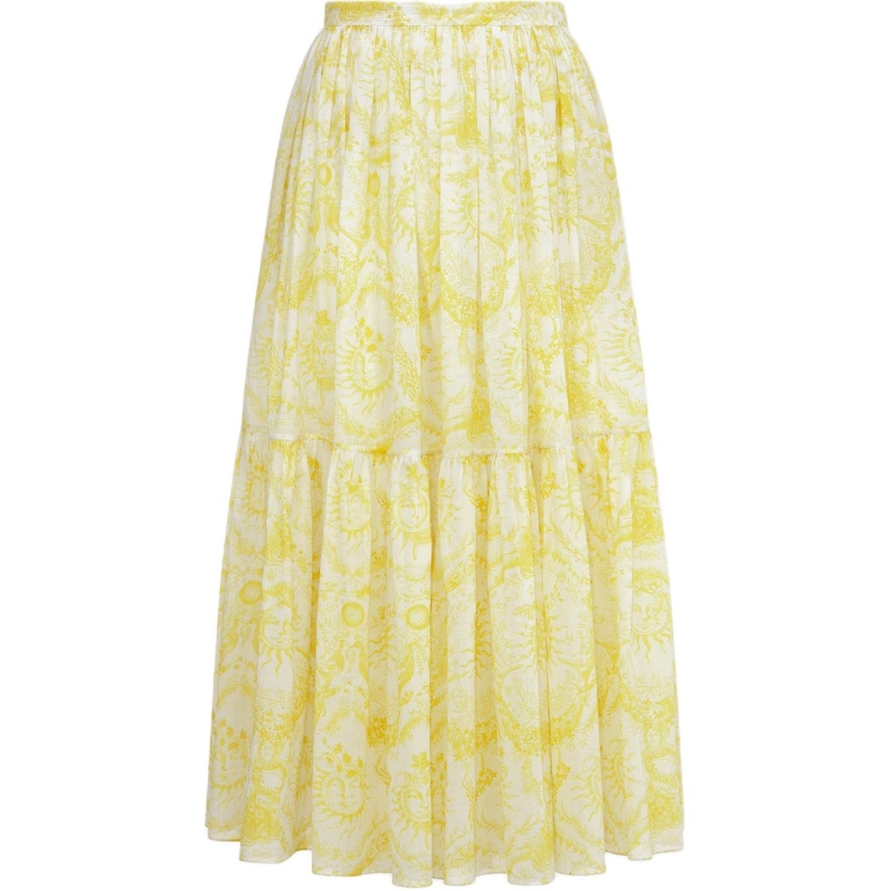 DIOR Dioriviera Mid Length Skirt Casual Long Skirt Women's Yellow