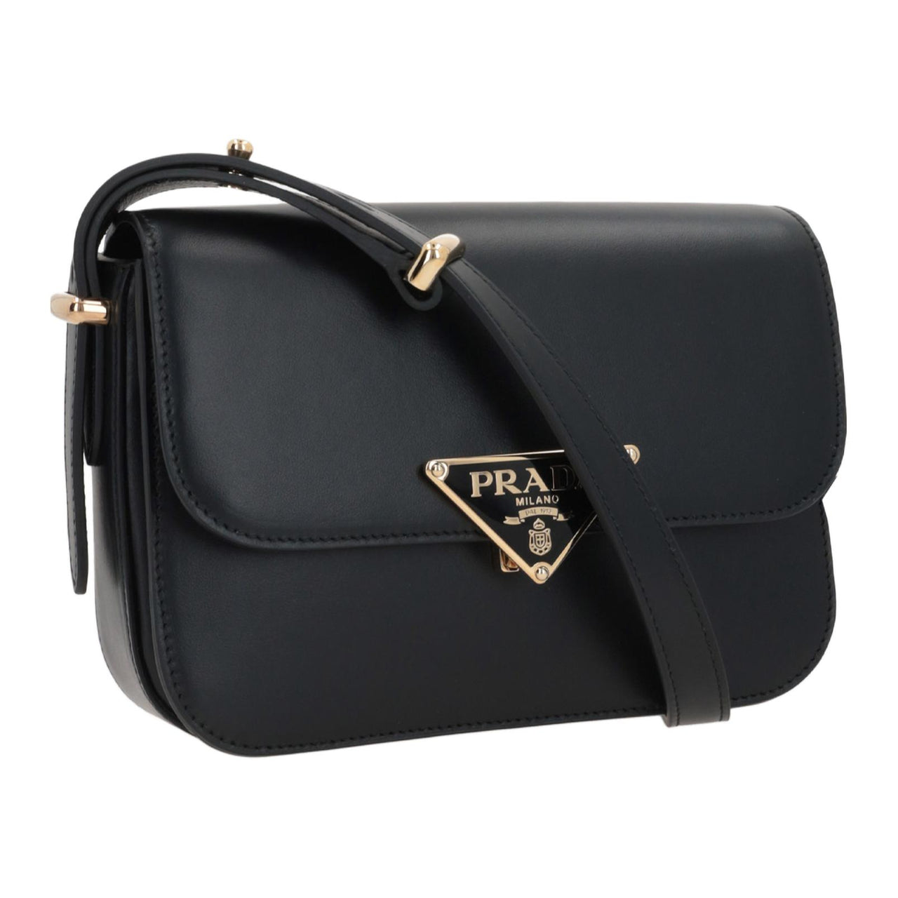 PRADA Calfskin Crossbody Bag Shoulder Bag Women's Black