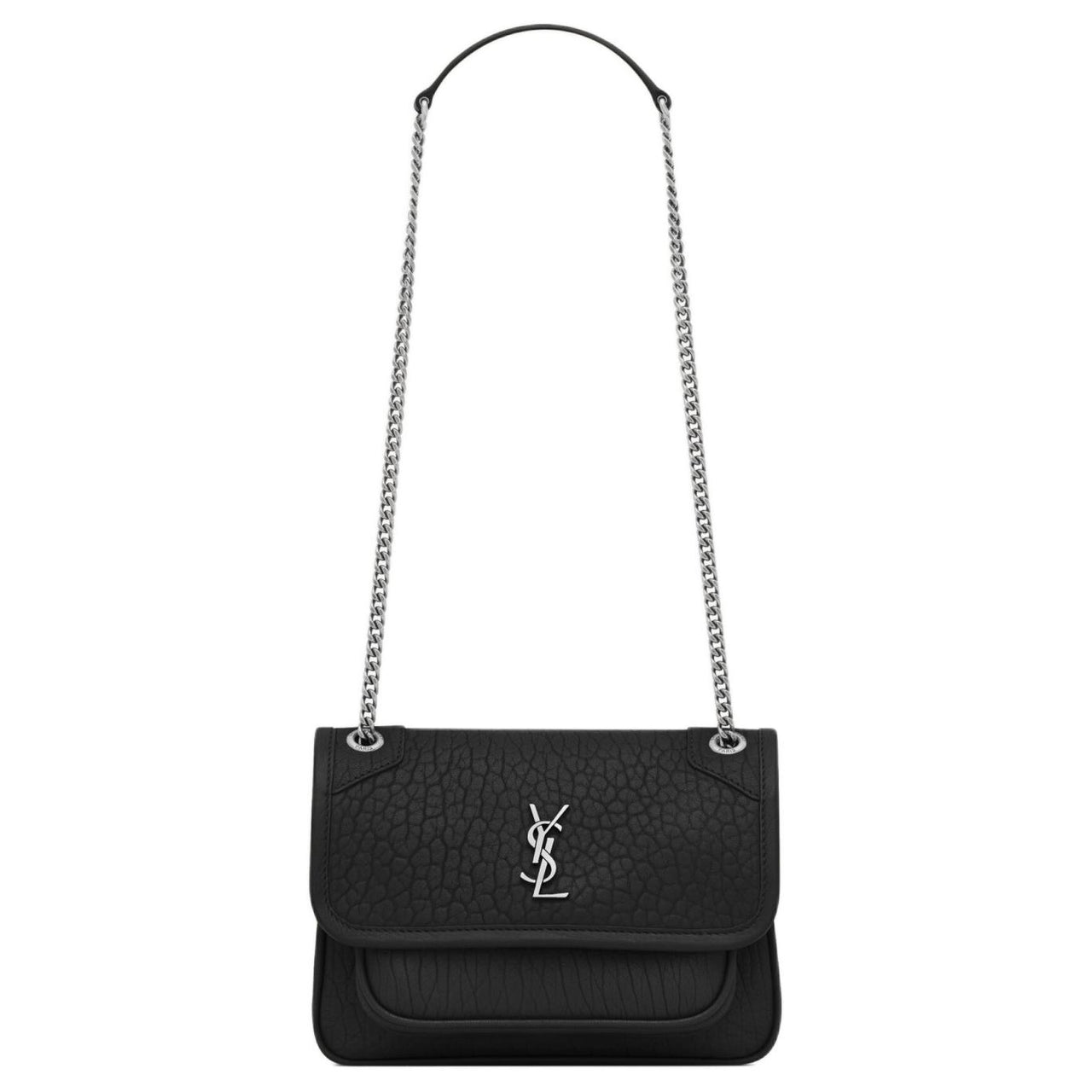 SAINT LAURENT Lambskin Shoulder Bag Mini Women's Black