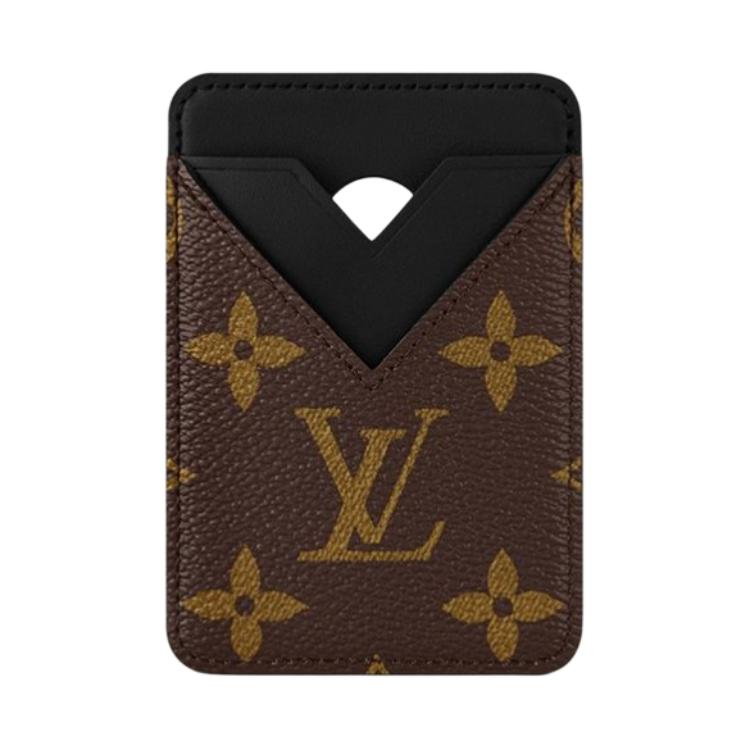 LOUIS VUITTON Leather Card Holder Regular Unisex Brown & Black