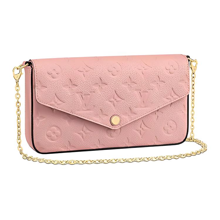 LOUIS VUITTON Félicie Pochette Monogram Empreinte Rose Poudre