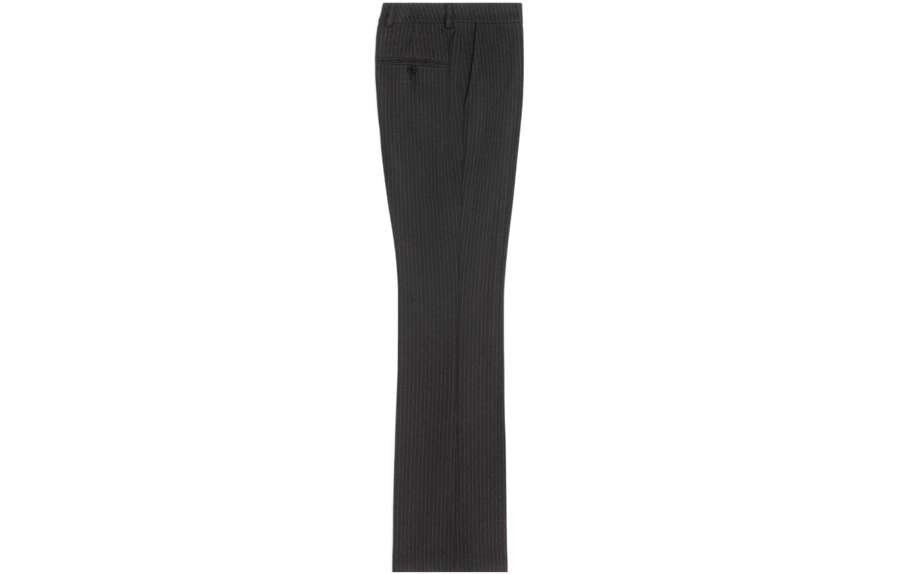 CELINE Flared Cropped Pants In Striped Flannel