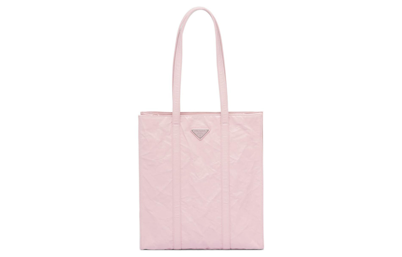 PRADA Soft Sheep Leather Tote Bag, Shopping Bag, Handbag Trumpets Women's Pink