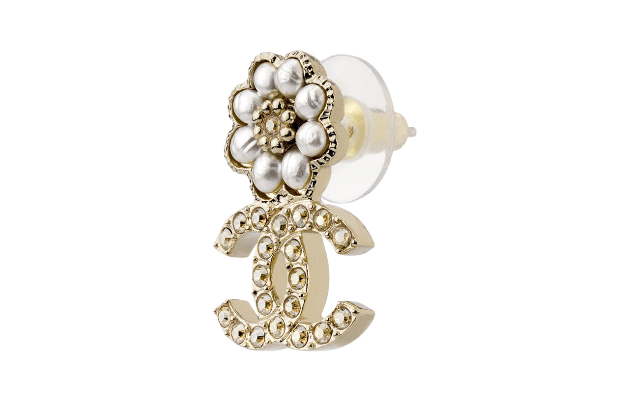CHANEL Stud Earrings Women's Gold