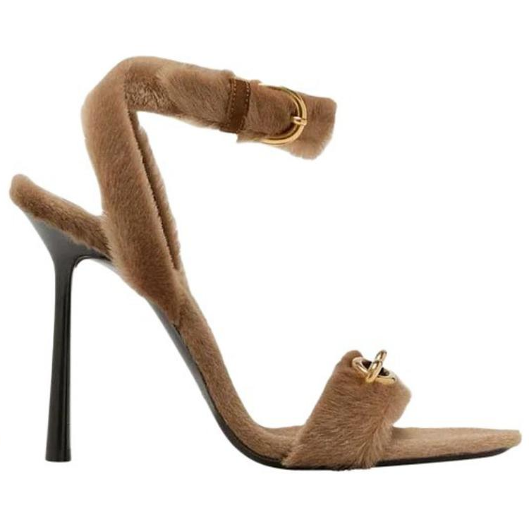 SAINT LAURENT One Strap Sandals 12cm Women's Brown