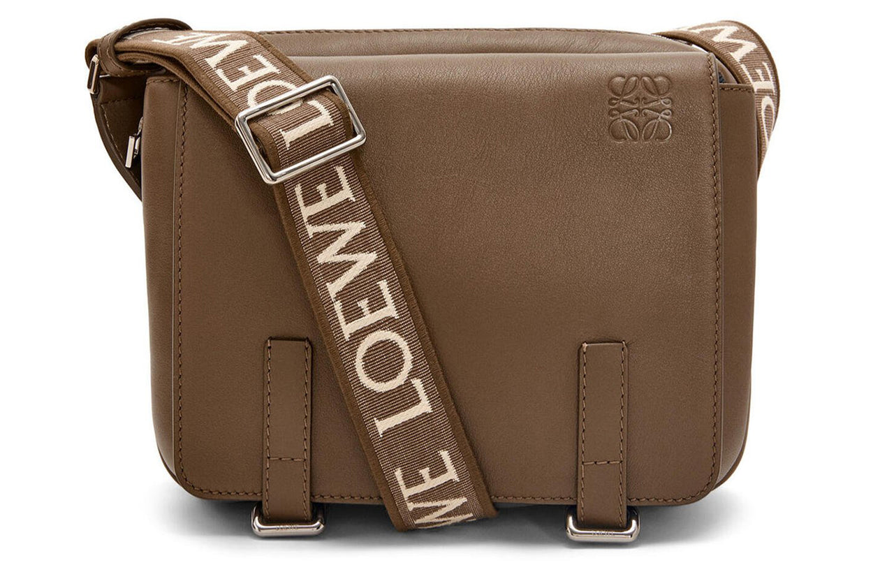 LOEWE Soft Smooth Calfskin With Jacquard Messenger Bag, Shoulder Bag, Crossbody Bag Extra Small Men's Winter Brown