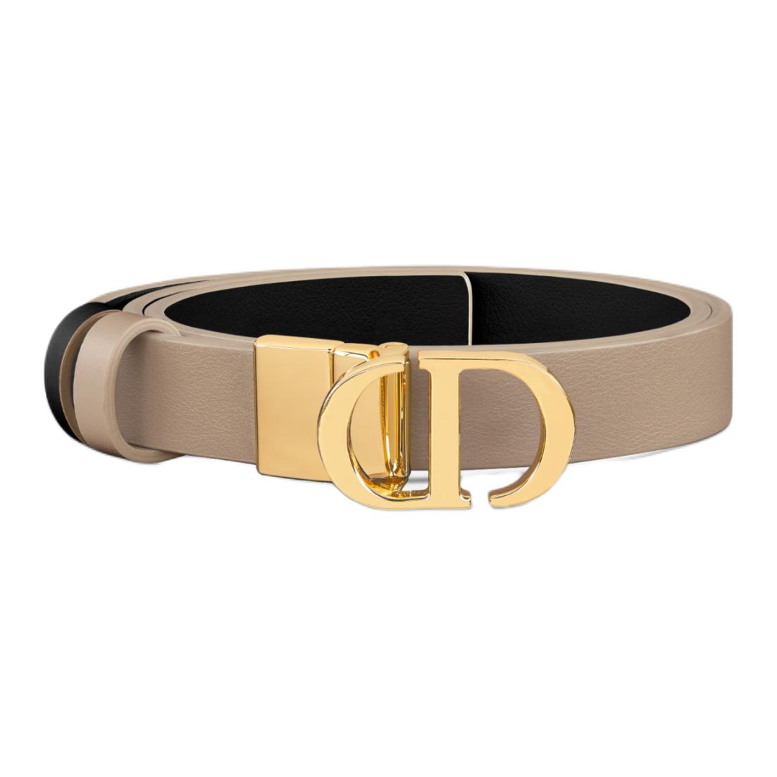 DIOR Calfskin Leather Belts Women's Umber 2CM