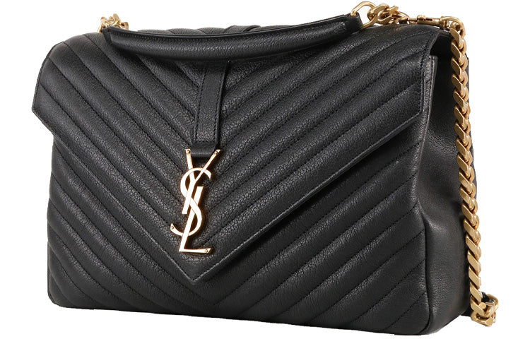 SAINT LAURENT College Leather Portable Crossbody Bag, Shoulder Bag Tubas Women's Black