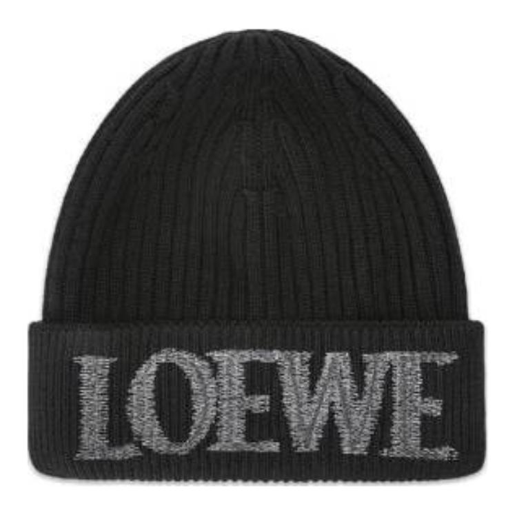 LOEWE Logo Embroidered Ribbed-Knit Beanie