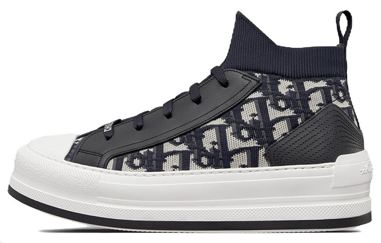 DIOR Walk'n'Dior Mid-Top Skateboard Shoes Women's Black White