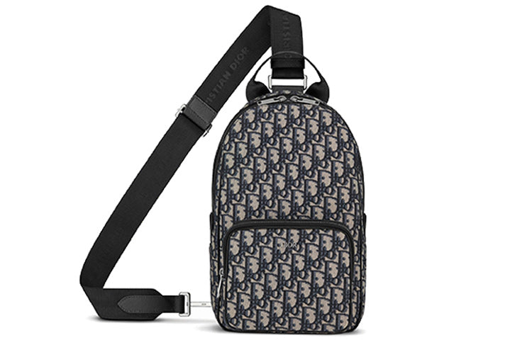 DIOR Cow Leather Sling Bag, Shoulder Bag, Crossbody Bag Regular Men's Beige And Black