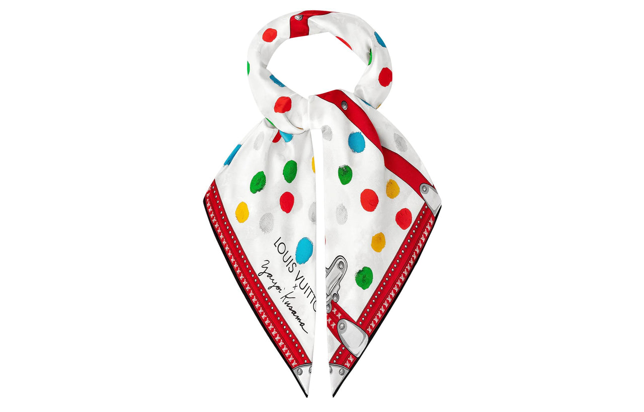 LOUIS VUITTON X Yayoi Kusama Painted Dots Monogram Square 90