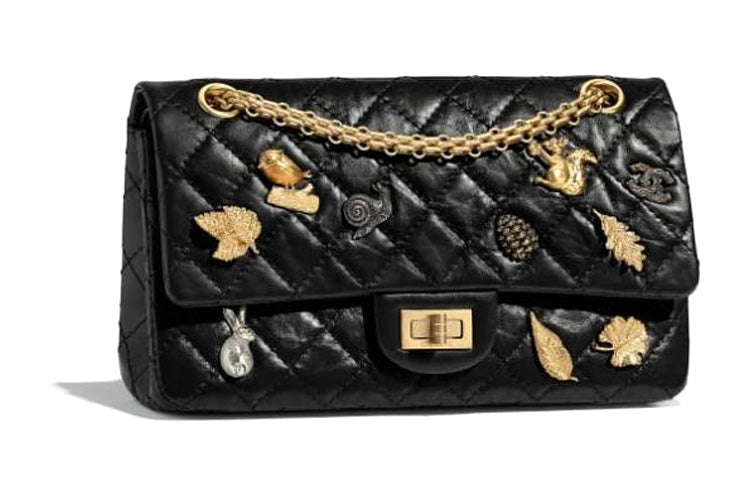 CHANEL 2.55 Leather Face Mask Bag Shoulder Bag Crossbody Bag Black