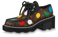 Yayoi Kusama x LOUIS VUITTON Beaubourg Chunky Heel Mid-Low Heel Shoes Women's Brown