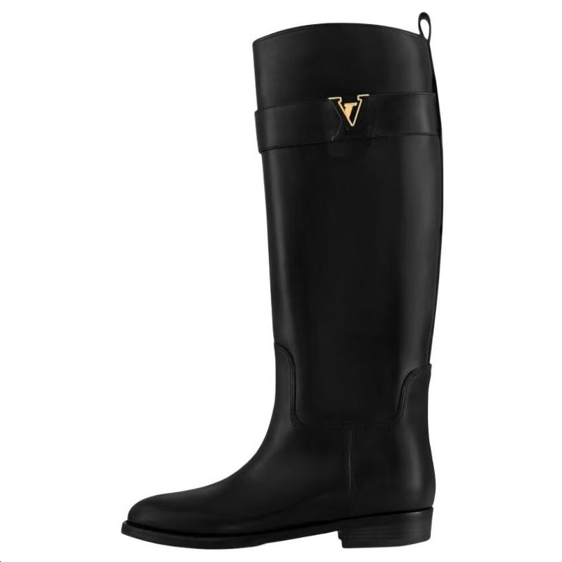 LOUIS VUITTON Amiral Knee-high Boots Women's Black