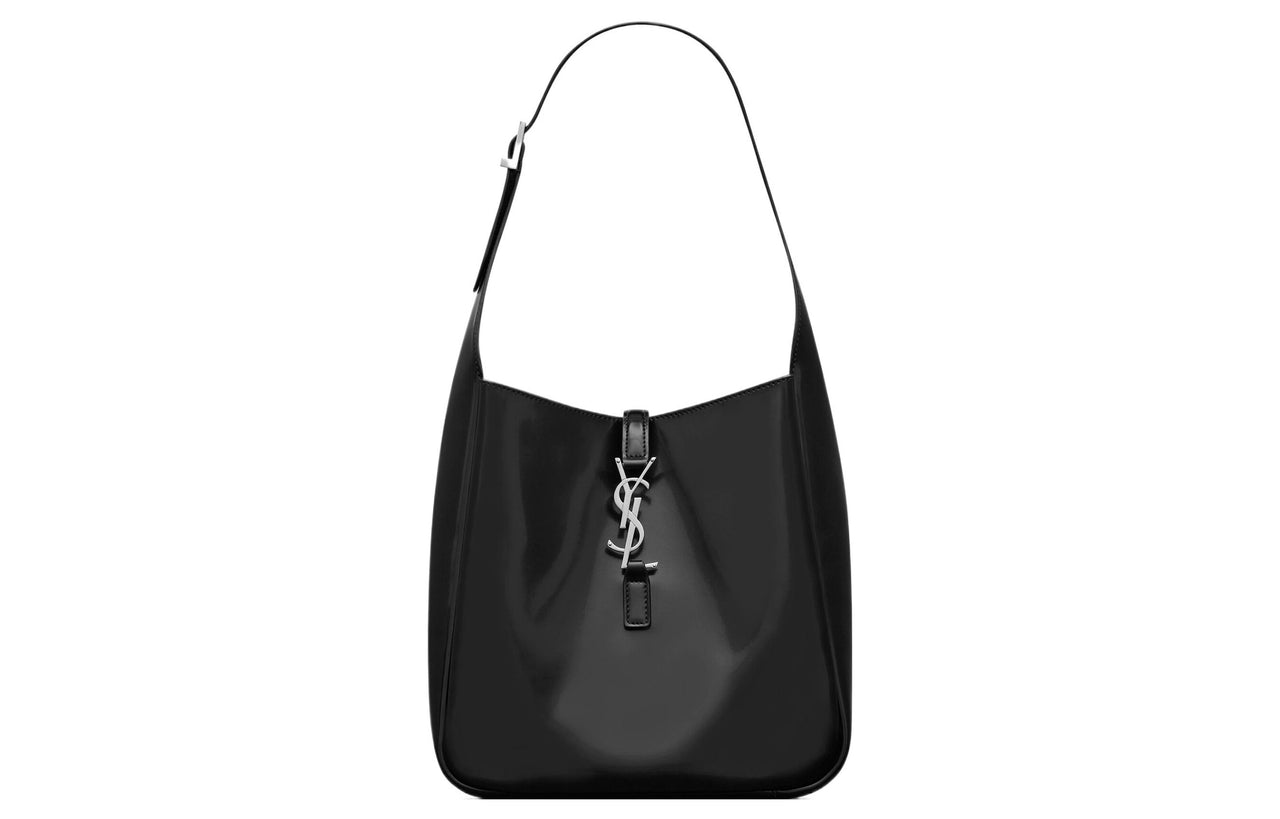 SAINT LAURENT Fabric HOBO Bag Shoulder Bag Women's Black