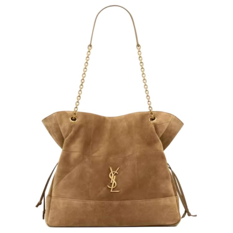 SAINT LAURENT Jamie Cow Leather Tote Bag Shopping Bag Shoulder Bags Large Size Women's Gold Leaf Color
