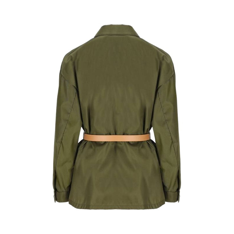 PRADA Logo Patch Belted-Waist Jacket