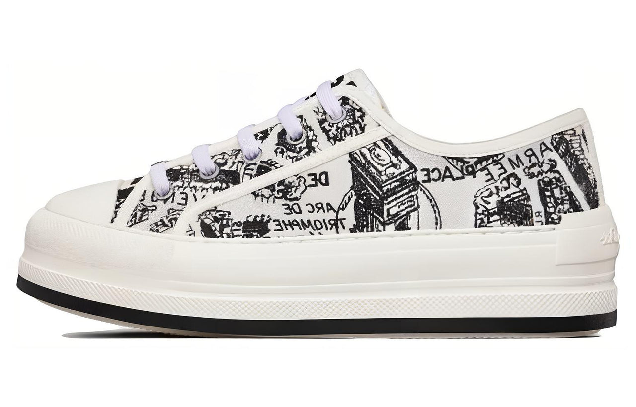 DIOR Walk'n'Dior Platform Shoes Stylish Skateboarding Shoes Women's White