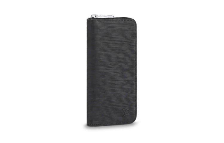 LOUIS VUITTON Zippy Leather Wallets Men's Black