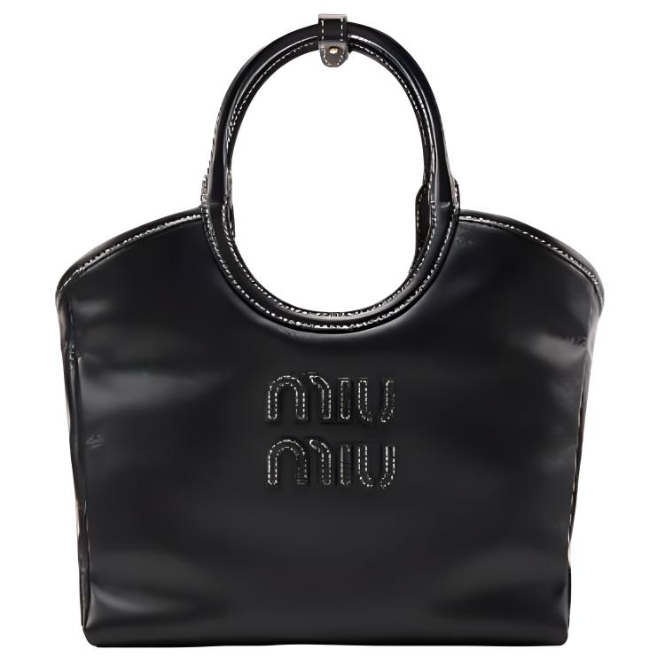 MIU MIU Leather Shoulder Bag Crossbody Bag Handbag Regular Women's Black
