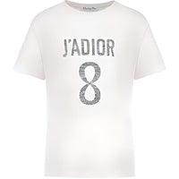 DIOR J'Adior 8 Letter Logo Print Crew Neck Short-Sleeved T-Shirt T-Shirt Women's White