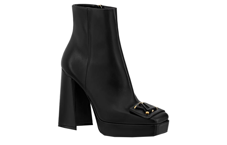 LOUIS VUITTON Shake Ankle Boots 12cm Women's Black