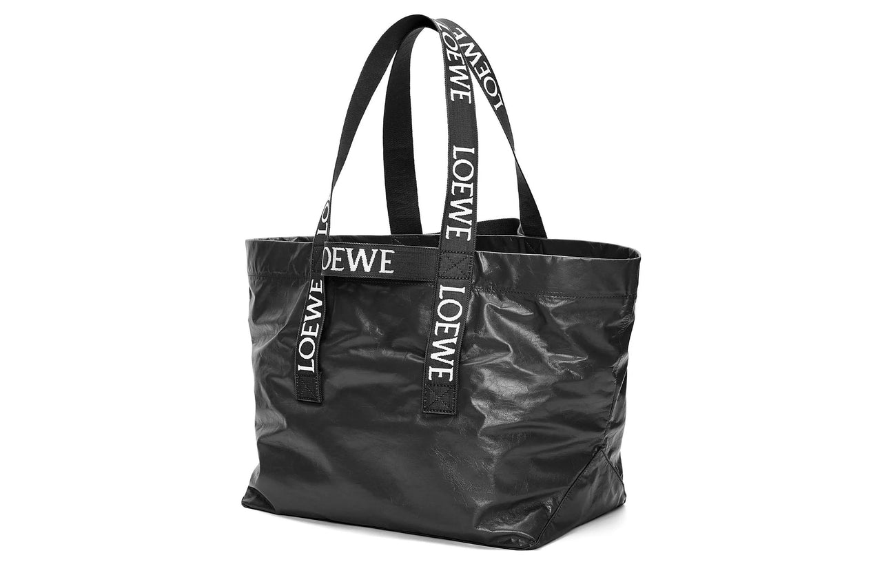 LOEWE Fold Shopper In Paper Calfskin Black