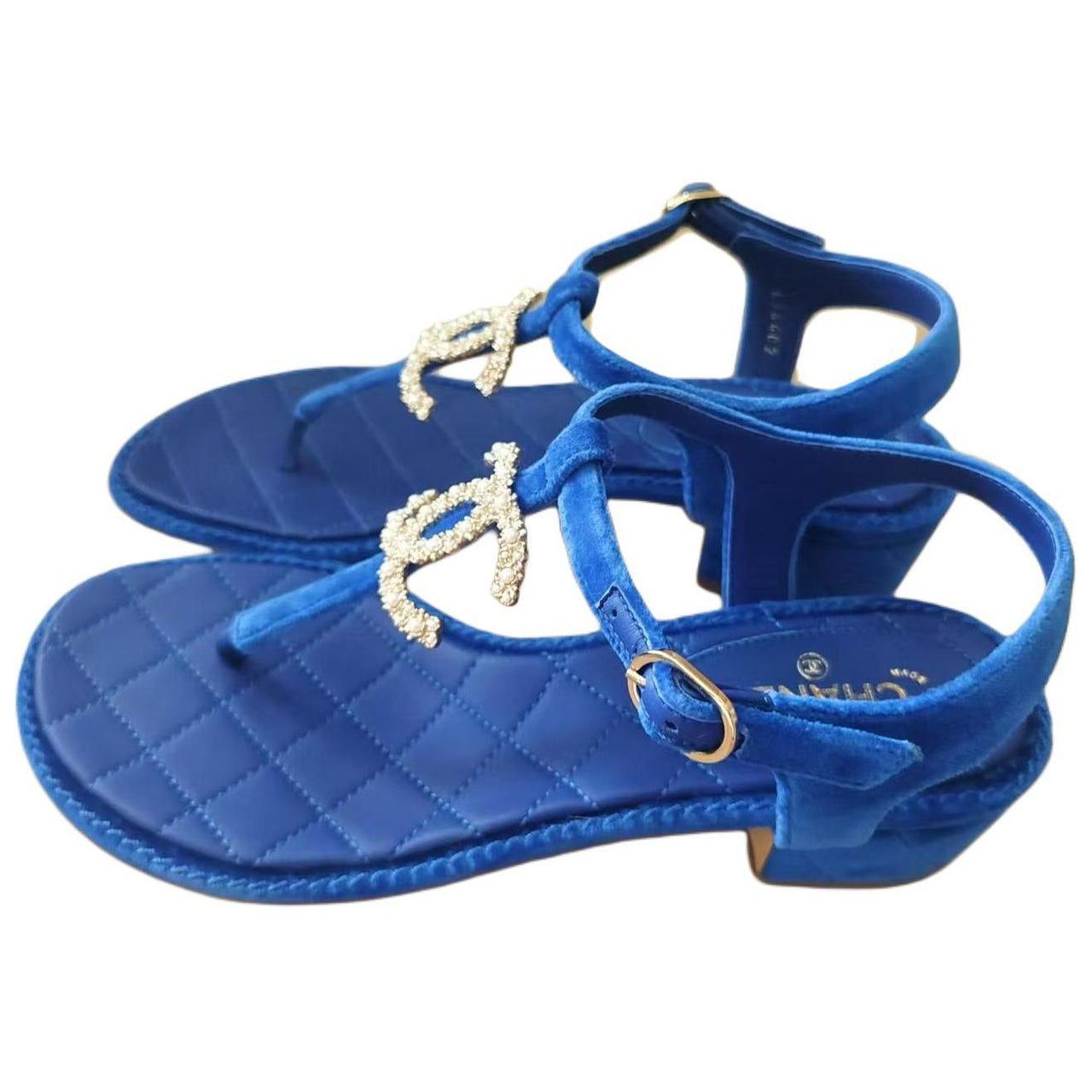 CHANEL 22A Early Autumn Strap Sandals Women's Blue