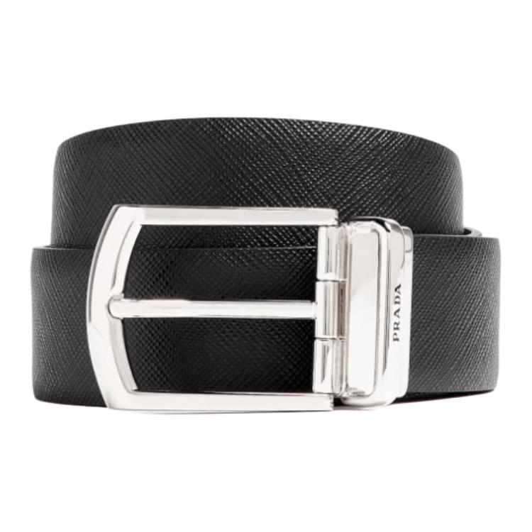 PRADA Reversible Saffiano Leather Belt