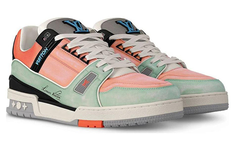 LOUIS VUITTON Trainer Low Top Skateboard Shoes Unisex Pink Green Black