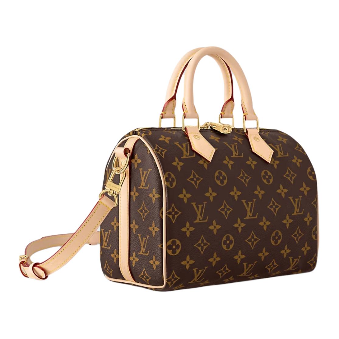 LOUIS VUITTON Speedy Coated Canvas With Leather Trim Pillow Bag, Shoulder Bag, Crossbody Bag, Handbag Women's Brown
