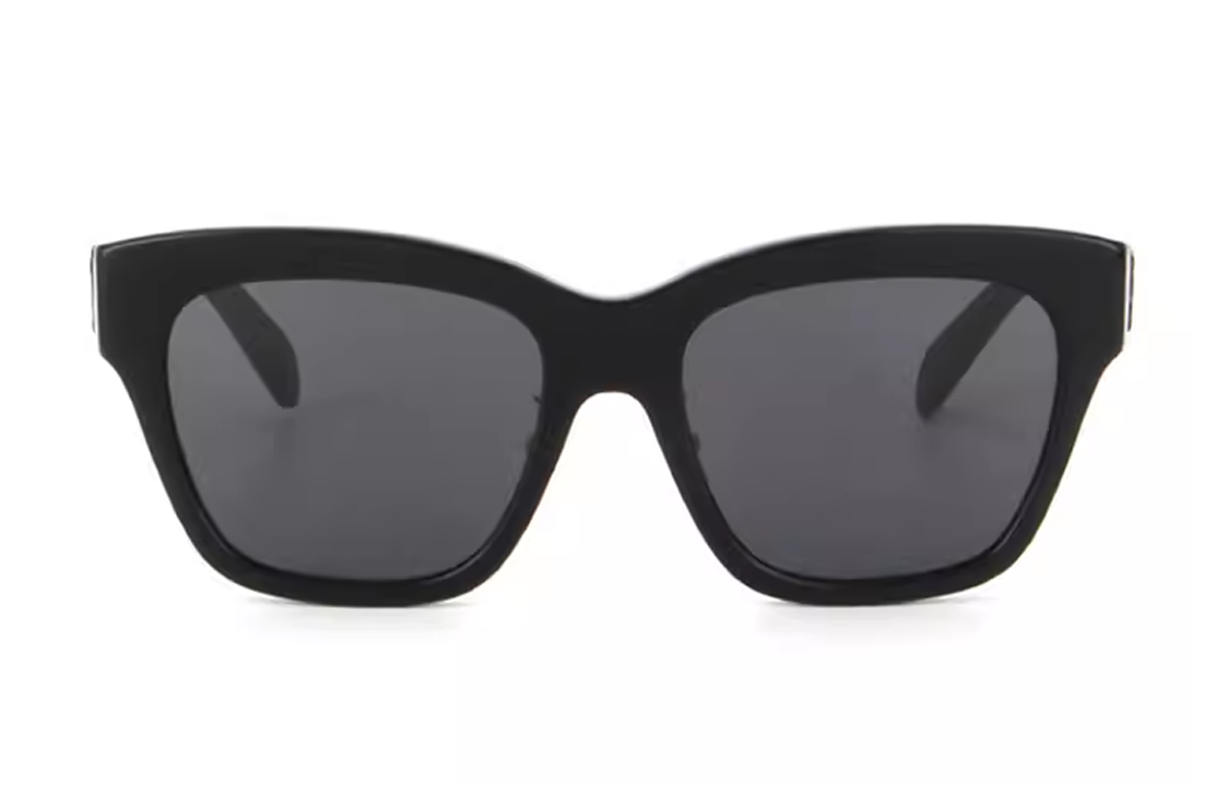 CELINE Plate Frame Irregular Shape Sunglasses Women's Black