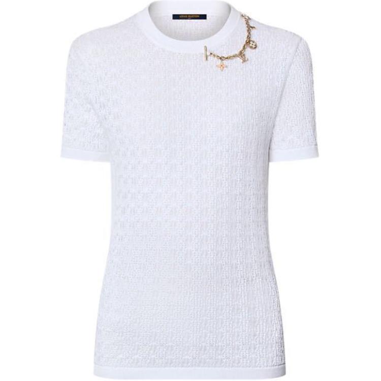 LOUIS VUITTON 1AFZLW Lace Knit Charm T-Shirt