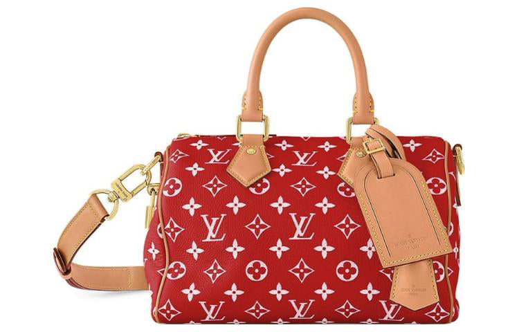LOUIS VUITTON Speedy Leather Pillow Bag Shoulder Bag Crossbody Bag Handbag Women's Red