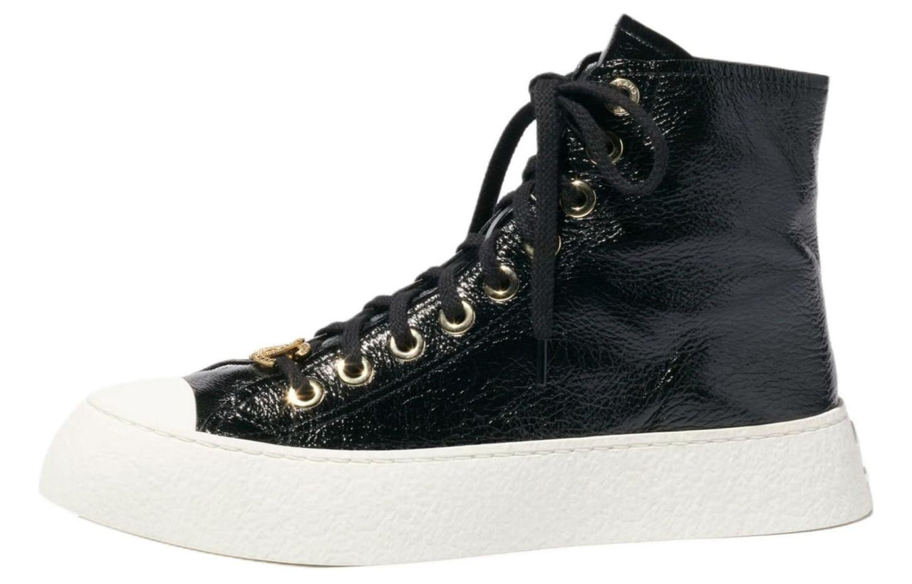 CHANEL High Top Skateboard Shoes Women's Black