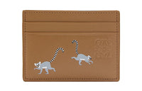 LOEWE Suna Fujita Collaboration Satin Cow Leather Card Holder Women's Oak Brown