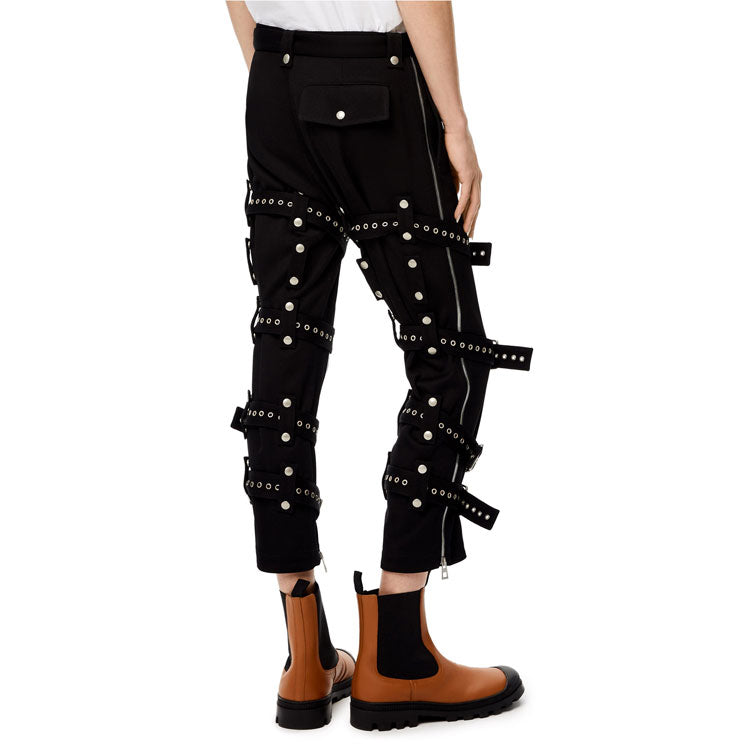 LOEWE Wool Gabardine Bondage Belted Trousers