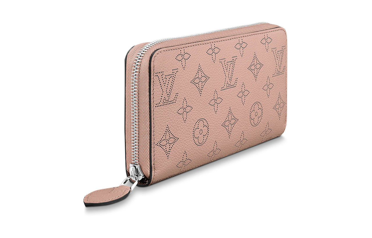 LOUIS VUITTON Zippy Mahina Calfskin Wallet Women's Dark Pink