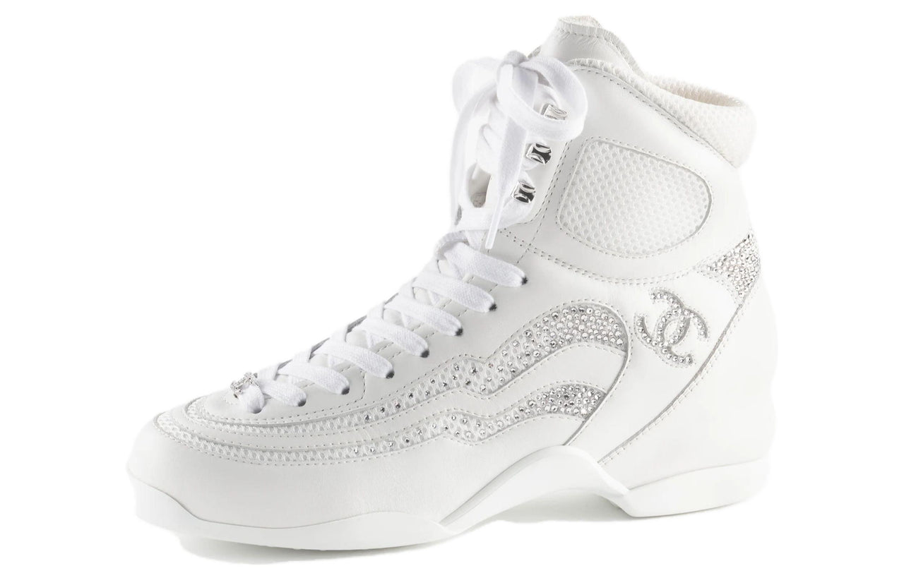 CHANEL Cushioning Wear-Resistant High-Top Casual Shoes Women's White