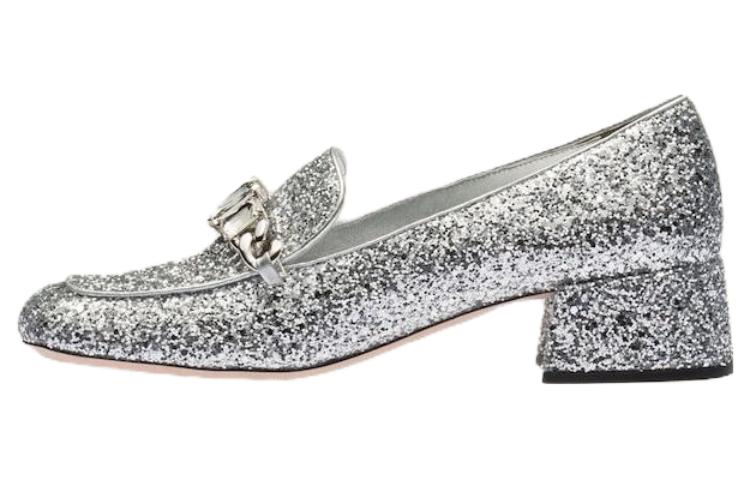 MIU MIU Loafers 3.5cm Women's Glitter
