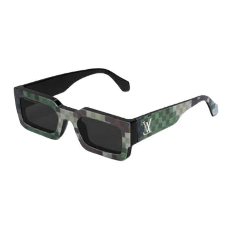 LOUIS VUITTON Acetate Metal Square Sunglasses Men's Multicolor