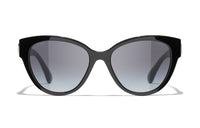 CHANEL Plate Frame Butterfly Sunglasses Unisex Black